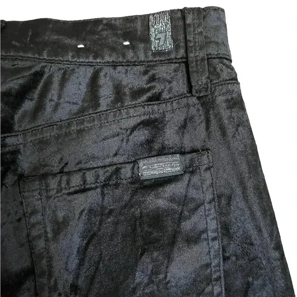 7 For All Mankind Women’s High Waisted Ankle Skinny Black Velvet Pants size 29 - Picture 12 of 16